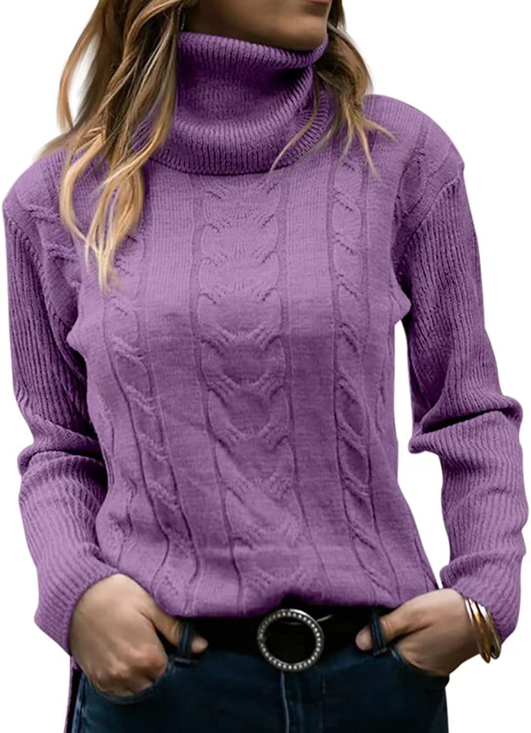 Odette™ Cable Knit Roll Neck Jumper