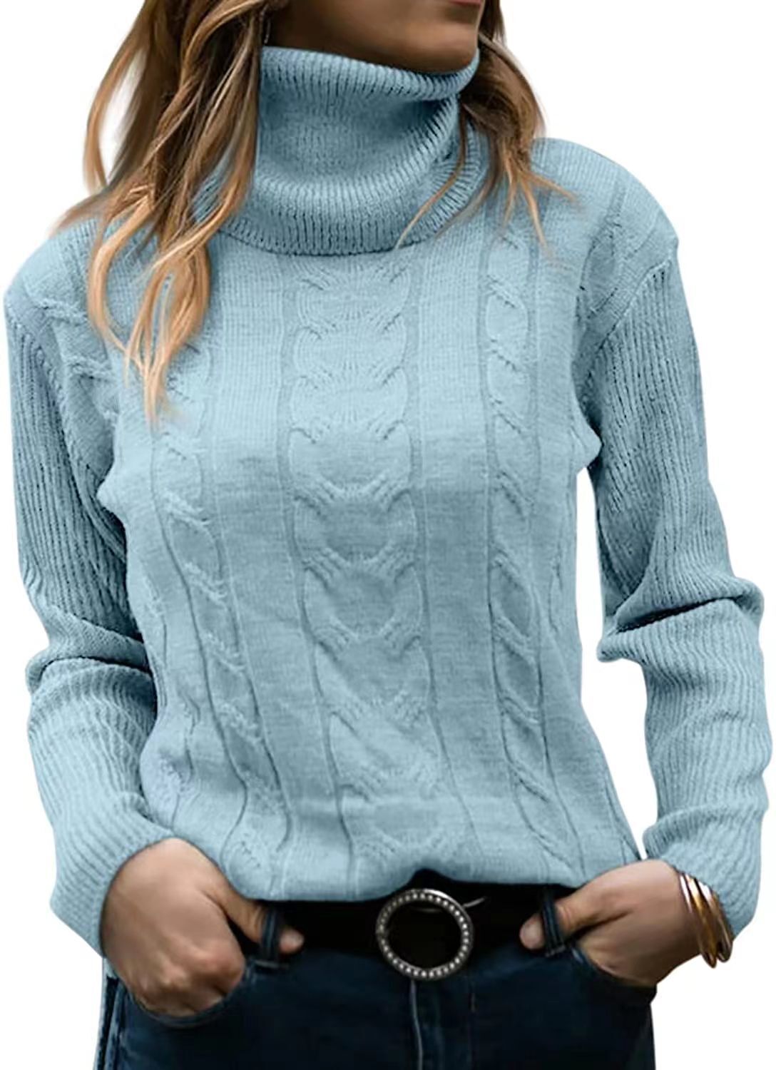 Odette™ Cable Knit Roll Neck Jumper
