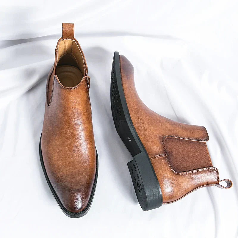 Edward | Zipped Leather Chelsea Boots