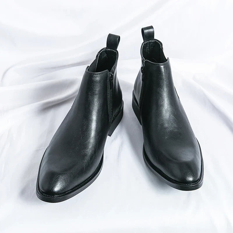 Edward | Zipped Leather Chelsea Boots