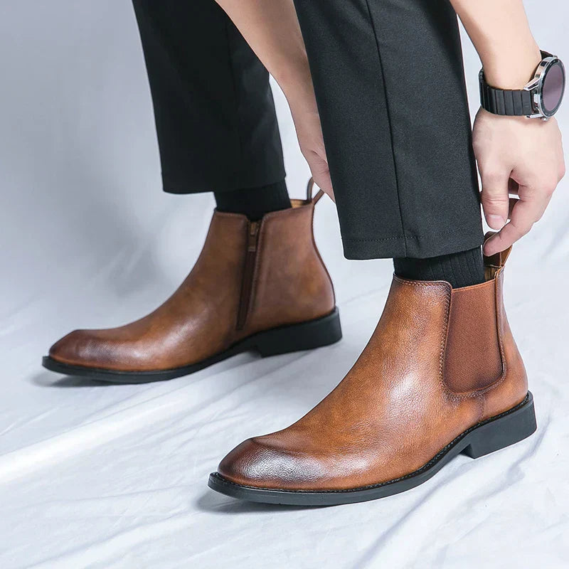 Edward | Zipped Leather Chelsea Boots