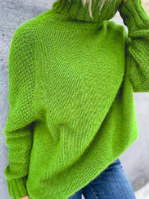 Eleganza™ | Angela Elegant Turtleneck Sweater Apple Green