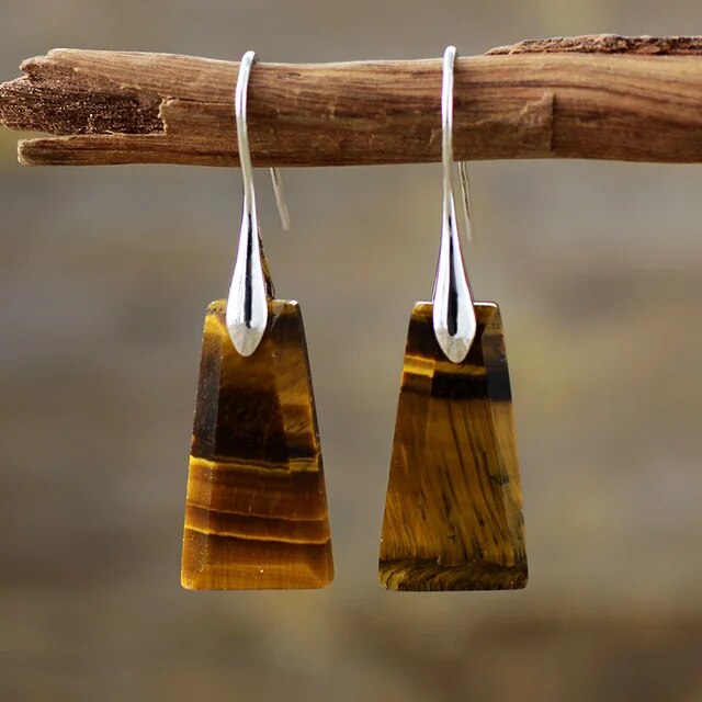 Vintage Brown Eye Earrings